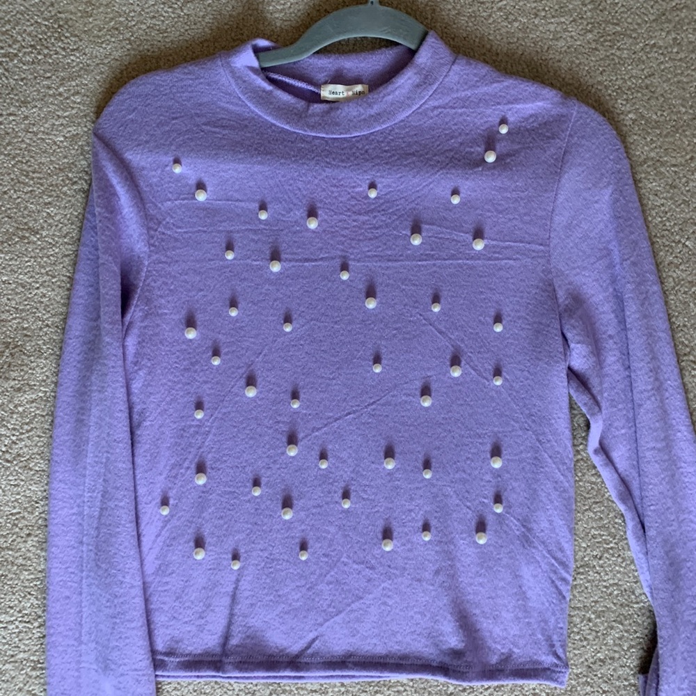 Purple pearl sweater